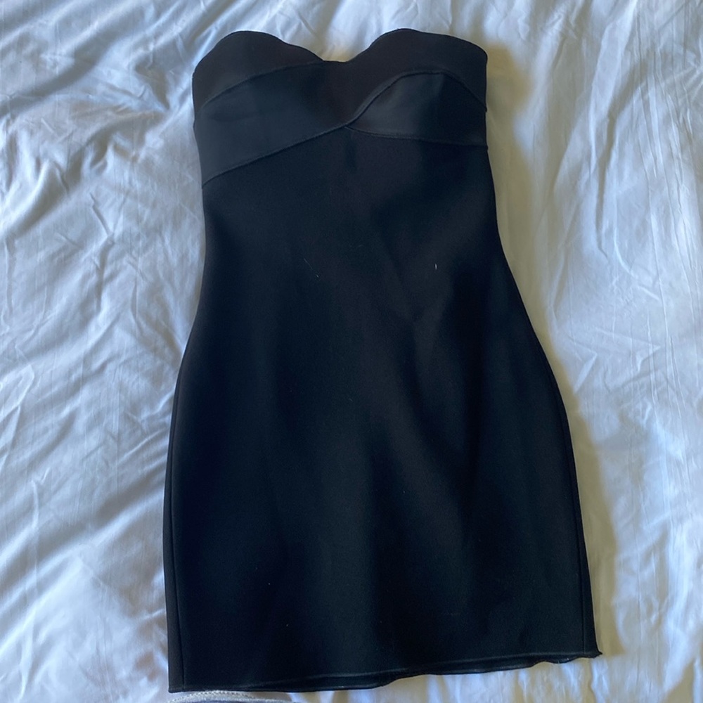 BEC+BRIDGE black strapless mini dress